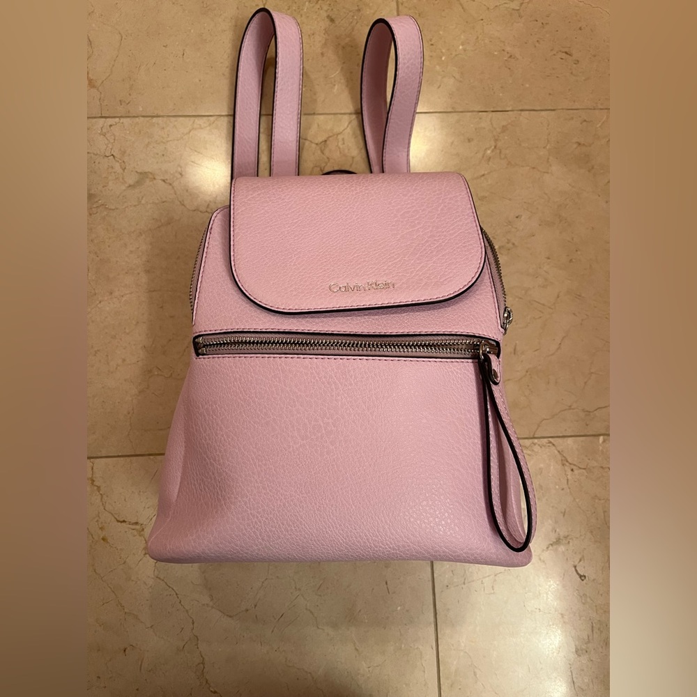 Pink Calvin Klein Backpack Leather